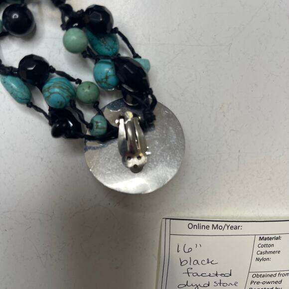 Turquoise dyed stone beads beaded necklace costume jewelry bohemian western - Picture 12 of 16